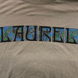 Bella Canvas Gray Tee with Blue and Black Graphic